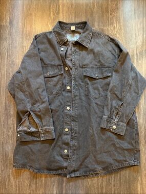 &denim black denim jacket M/L 100% cotton oversized fit
